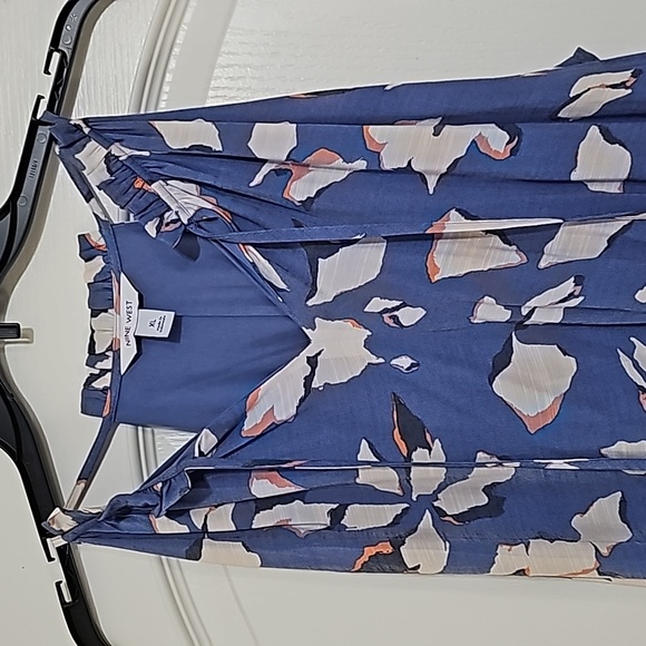 Nine West Blue Tiered Peasant Maxi Dress - Picture 2 of 6